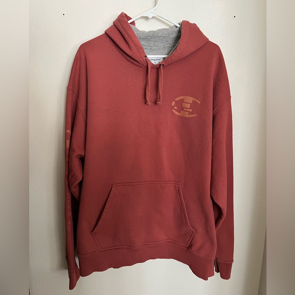 CHAMPION‎ Classic Fleece Logo Athletic Athleisure Hoodie Orange Men's Size 2XL